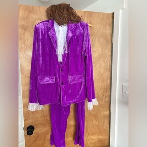 Purple Velvet Men's Suit with Fringe Details-Austin Powers